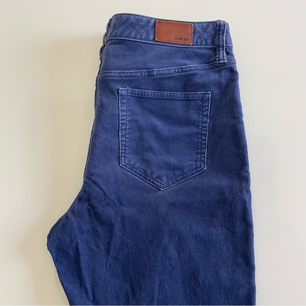 Lands' End Women’s Blue Corduroy Mid Rise Straight-Leg Pants, size 10 - Picture 9 of 14
